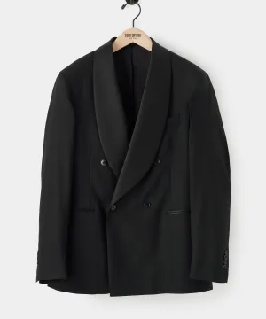 Italian Double Breasted Shawl Tuxedo Jacket in Black
